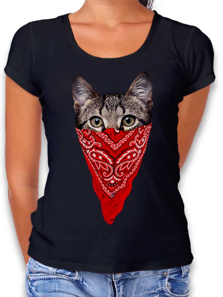 gangster-cat-damen-t-shirt schwarz 1