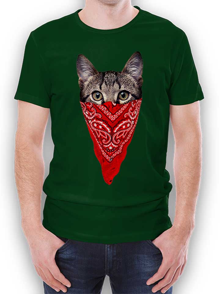 gangster-cat-t-shirt dunkelgruen 1