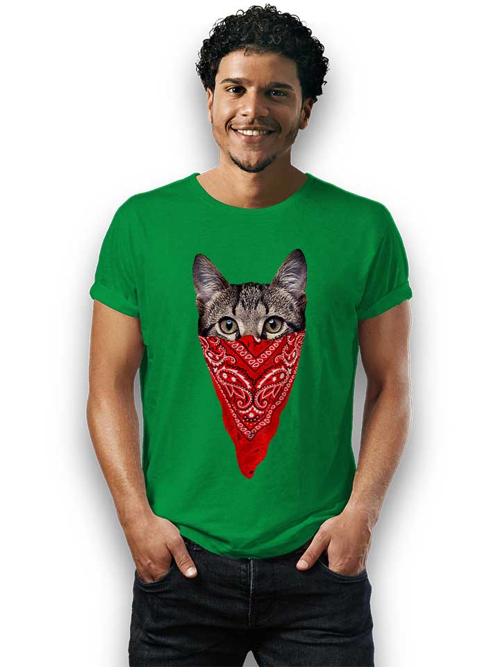 gangster-cat-t-shirt gruen 2