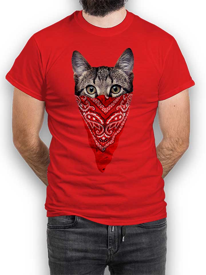 Gangster Cat T-Shirt red L
