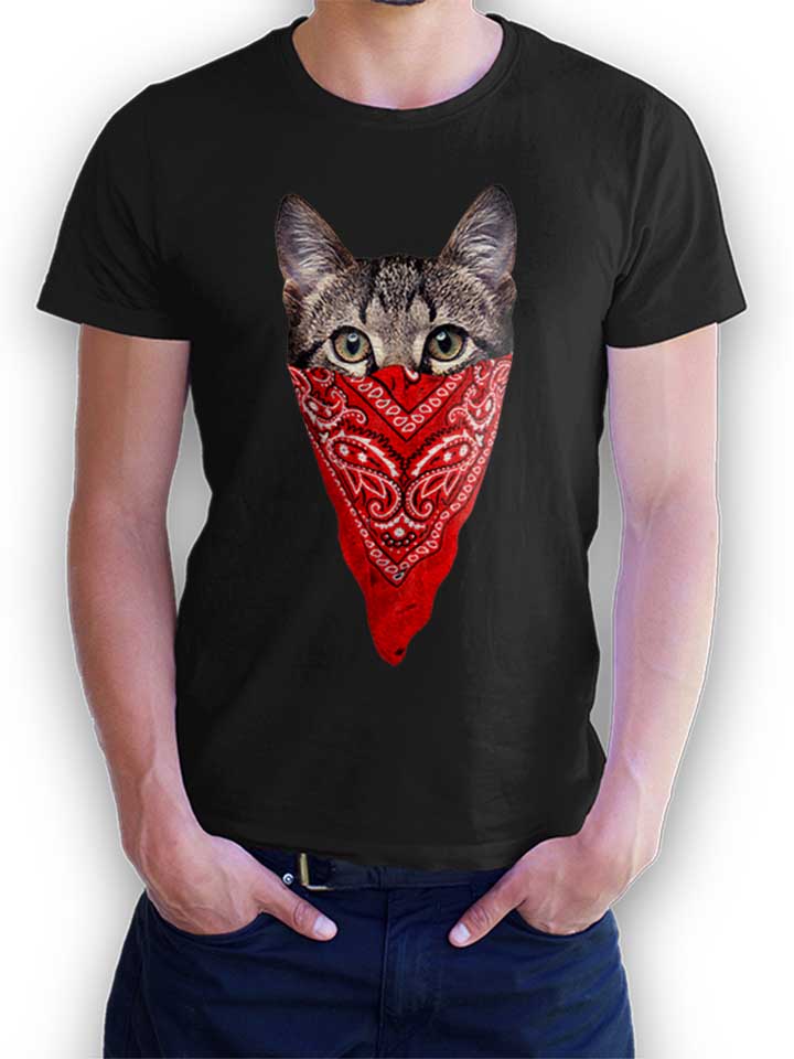 Gangster Cat T-Shirt schwarz L