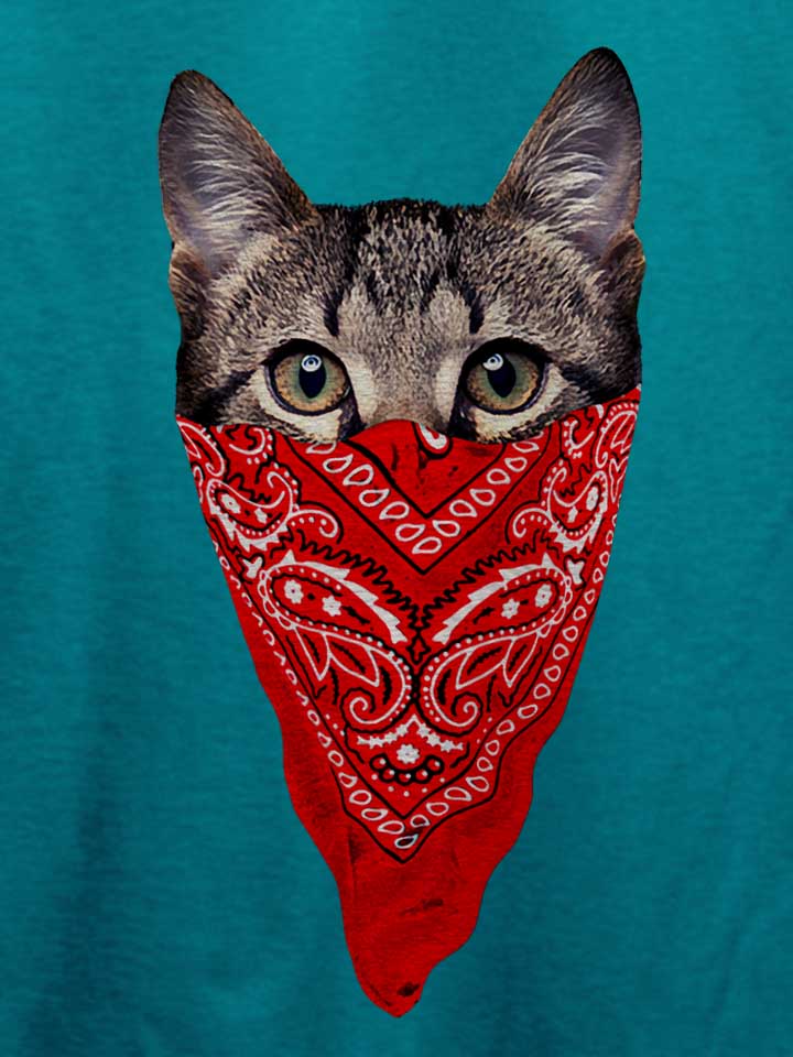 gangster-cat-t-shirt tuerkis 4