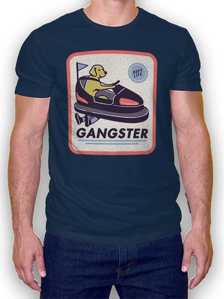 Gangster Dog T-Shirt dunkelblau L
