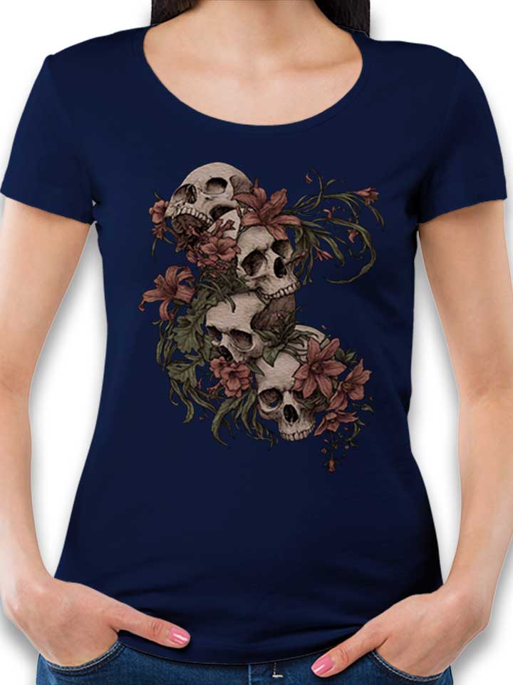 Garden Of Skulls Damen T-Shirt dunkelblau L