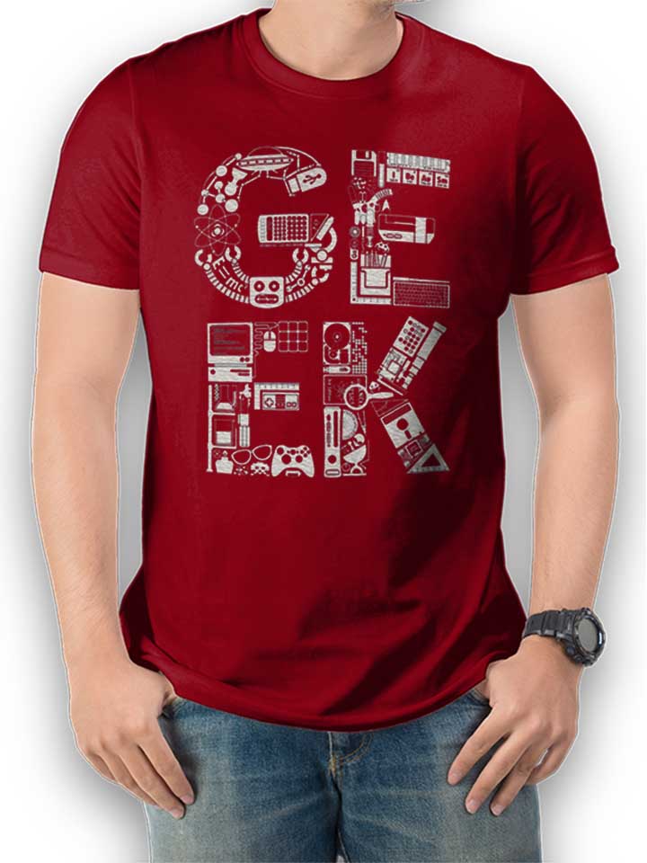 Geek 02 T-Shirt maroon L