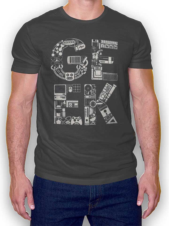 Geek 02 T-Shirt dunkelgrau L