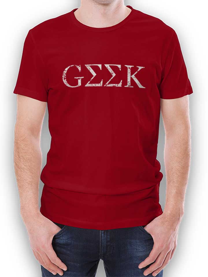 Geek Vintage T-Shirt maroon L