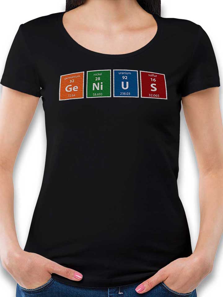 Genius Elements Damen T-Shirt schwarz L