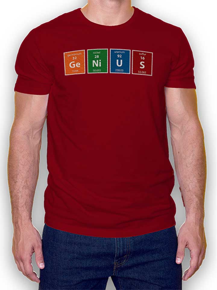 Genius Elements T-Shirt bordeaux L