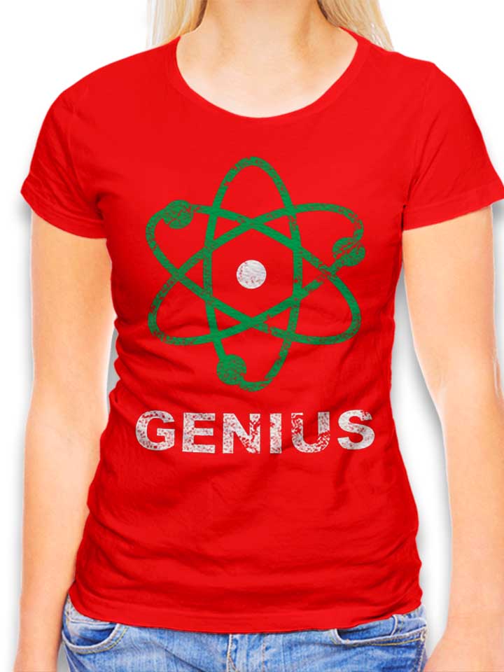 Genius Science Vintage Damen T-Shirt rot L