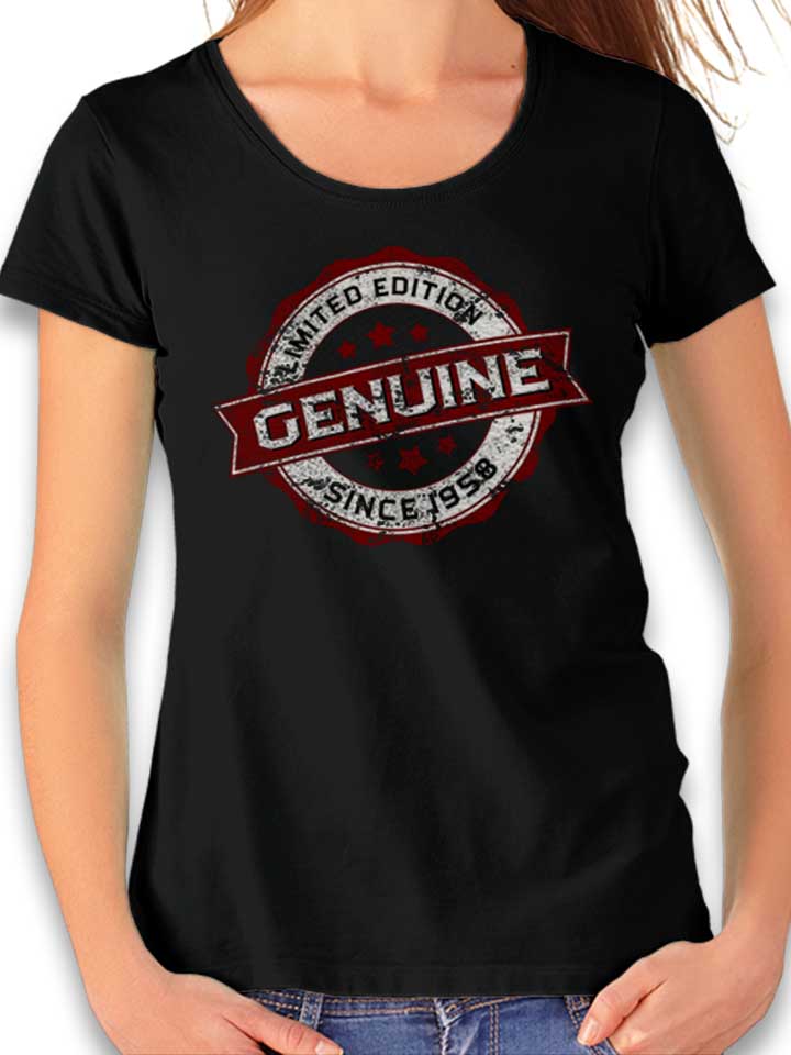 genuine-since-1958-damen-t-shirt schwarz 1