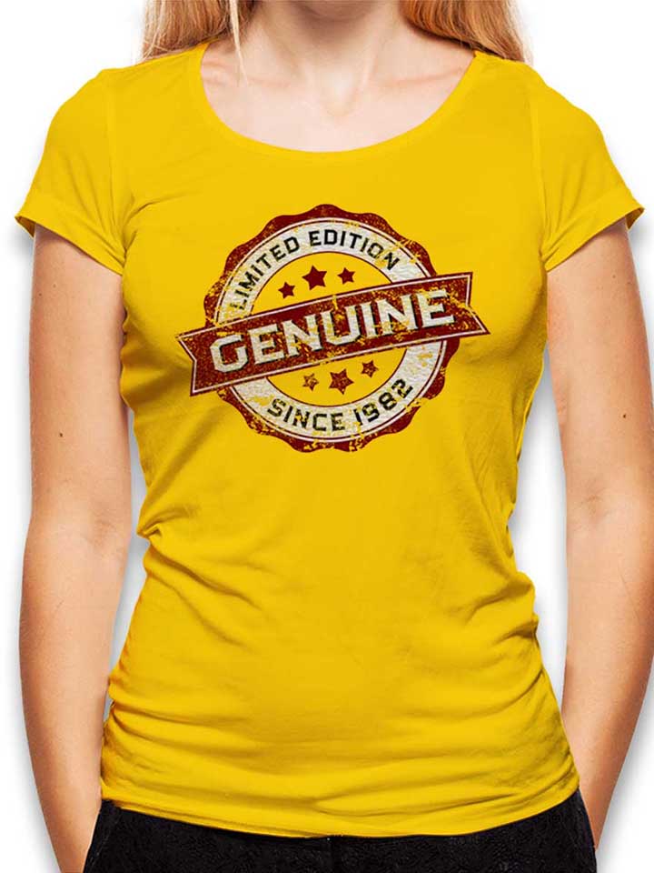 Genuine Since 1982 Camiseta Mujer amarillo L