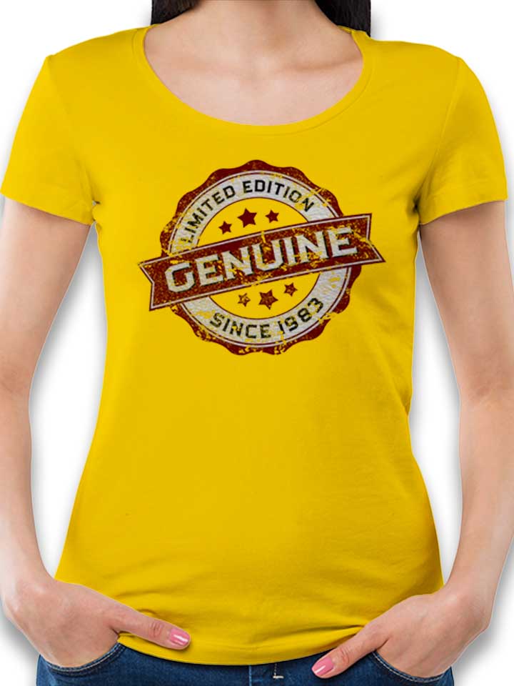 Genuine Since 1983 Damen T-Shirt gelb L