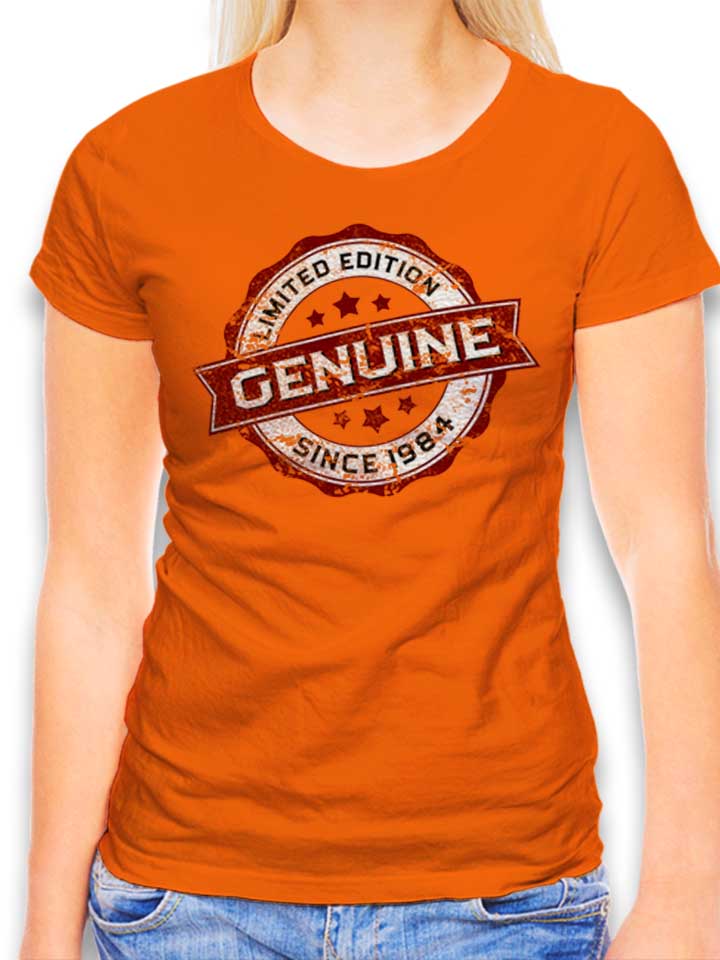 Genuine Since 1984 Womens T-Shirt orange L