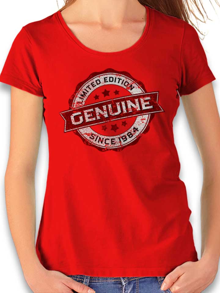 Genuine Since 1984 T-Shirt Femme rouge L