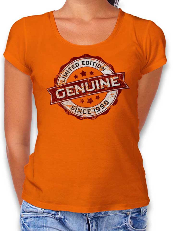 Genuine Since 1990 T-Shirt Femme orange L