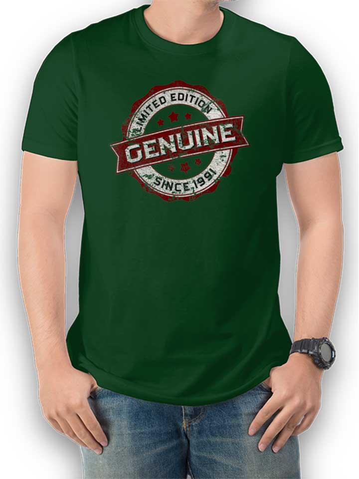 Genuine Since 1991 T-Shirt dunkelgruen L