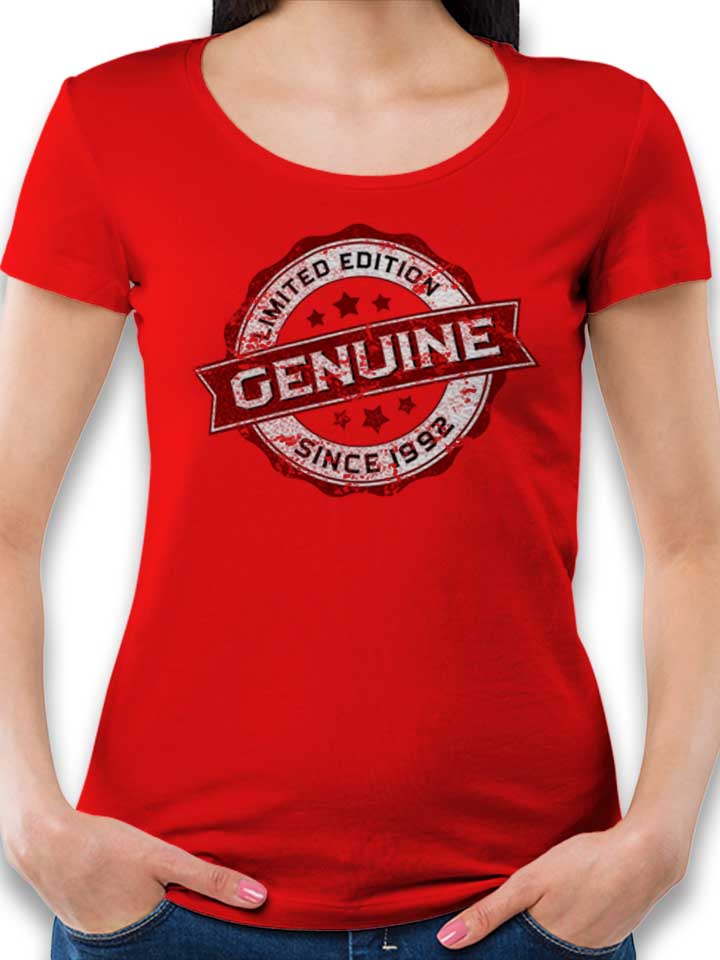 genuine-since-1992-damen-t-shirt rot 1