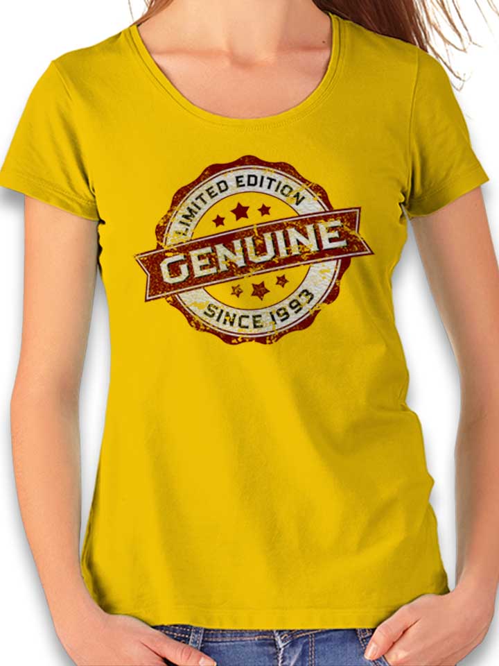 Genuine Since 1993 Womens T-Shirt yellow L