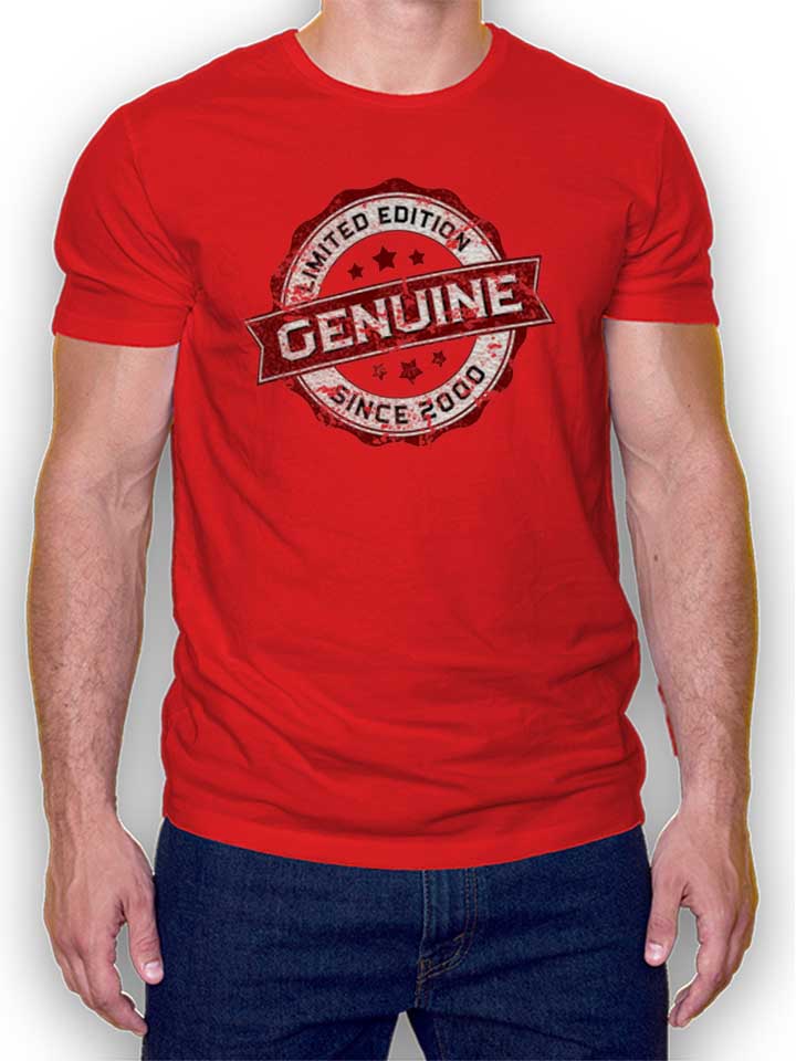 Genuine Since 2000 Camiseta rojo L