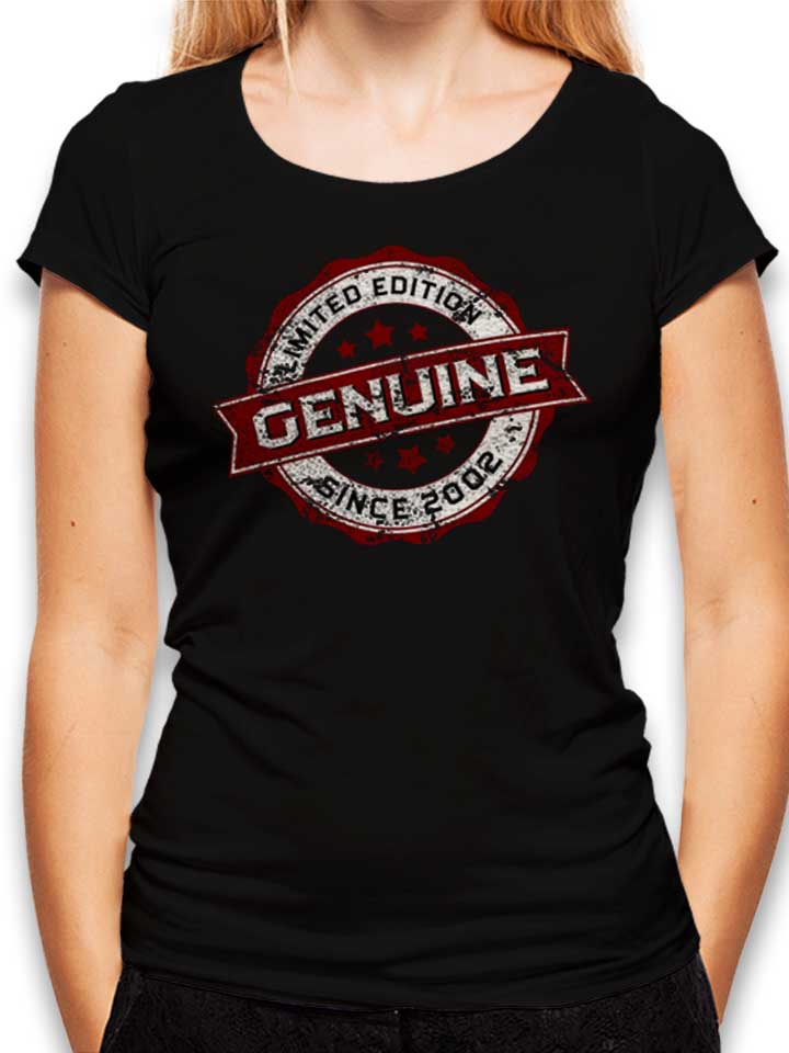 Genuine Since 2002 Damen T-Shirt schwarz L