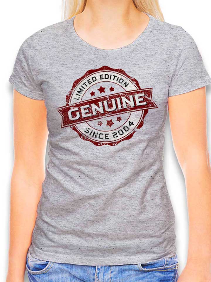 Genuine Since 2004 Womens T-Shirt heather-grey L