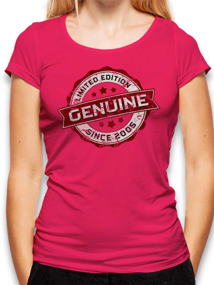 Genuine Since 2005 Womens T-Shirt fuchsia L