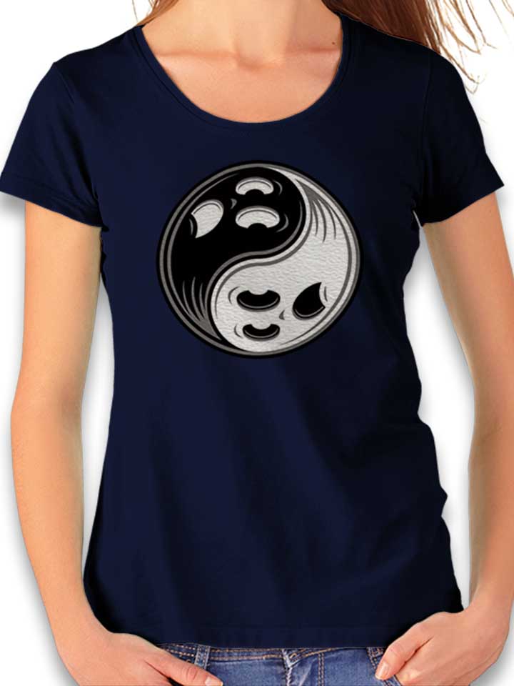 ghost-yin-yang-black-and-white-damen-t-shirt dunkelblau 1