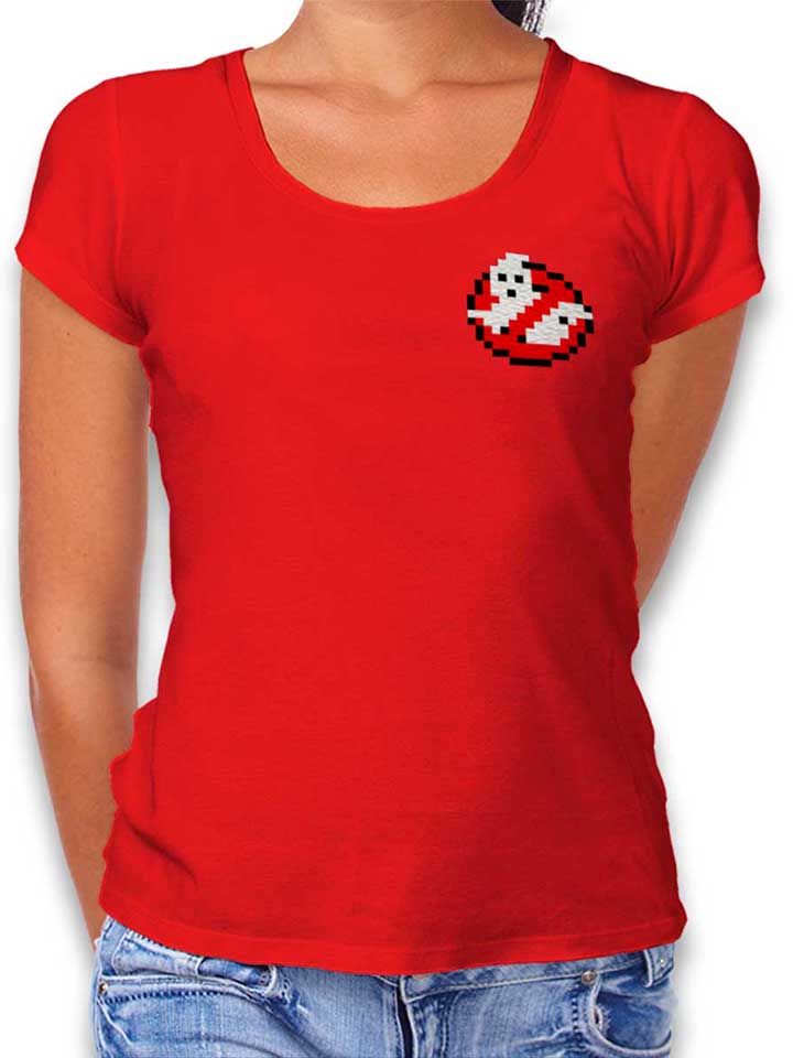 Ghostbusters Logo 8Bit Chest Print Damen T-Shirt rot L
