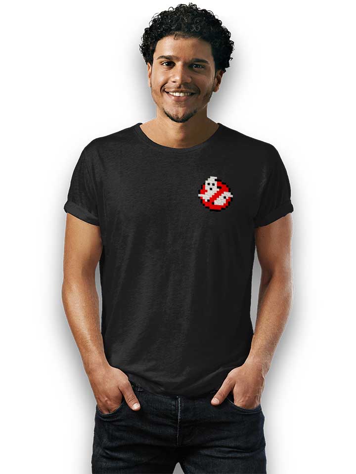 ghostbusters-logo-8bit-chest-print-t-shirt schwarz 2