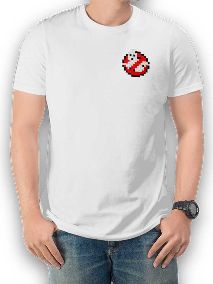 Ghostbusters Logo 8Bit Chest Print T-Shirt white L