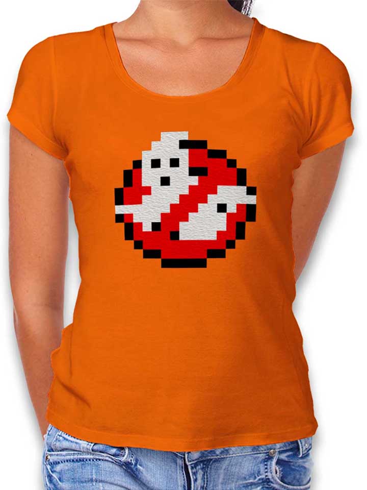 ghostbusters-logo-8bit-damen-t-shirt orange 1