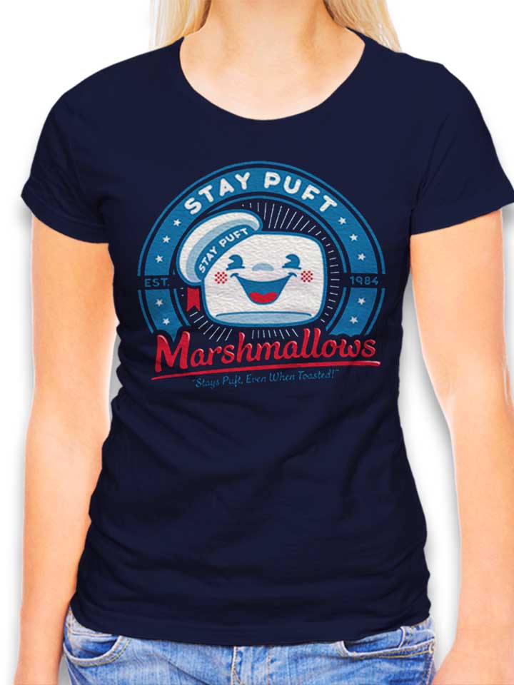 ghostbusters-marshmallows-damen-t-shirt dunkelblau 1