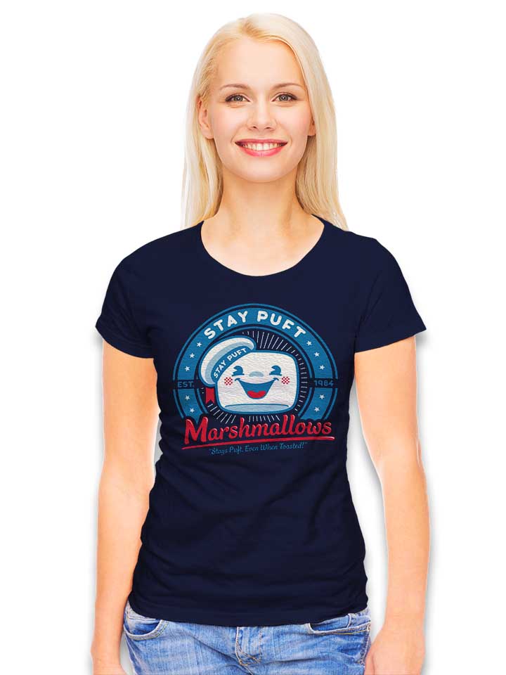 ghostbusters-marshmallows-damen-t-shirt dunkelblau 2