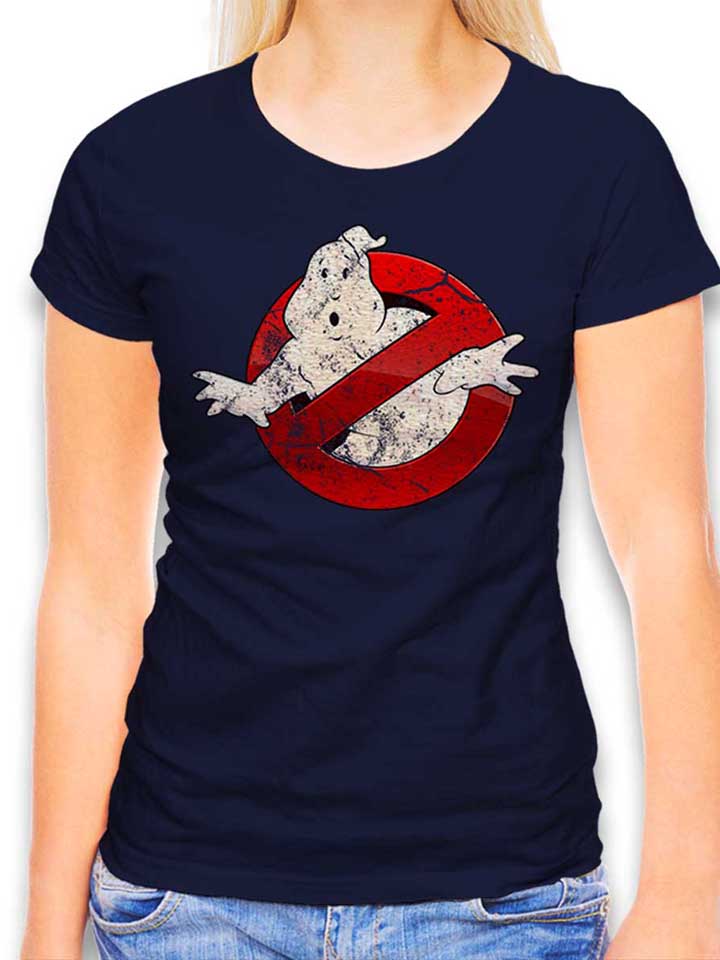 ghostbusters-vintage-damen-t-shirt dunkelblau 1