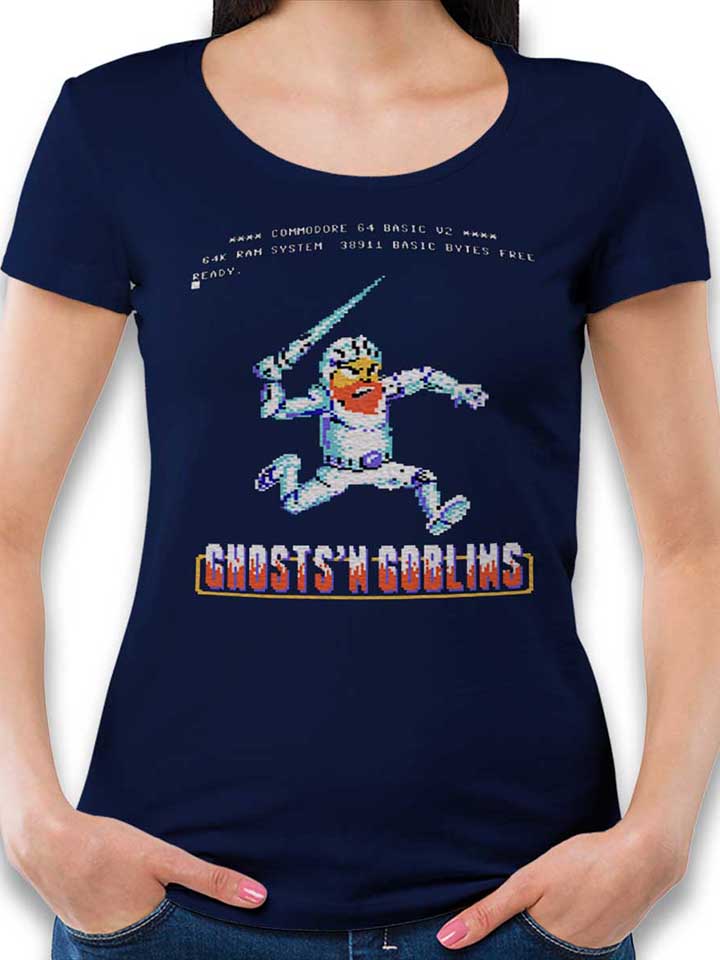 ghosts-n-goblins-damen-t-shirt dunkelblau 1
