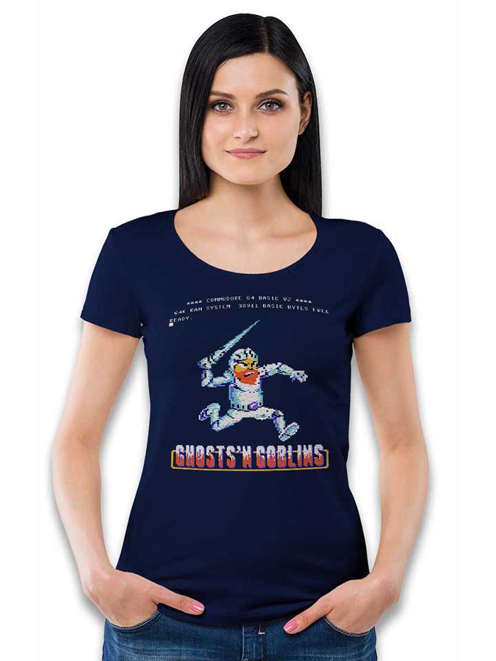 ghosts-n-goblins-damen-t-shirt dunkelblau 2