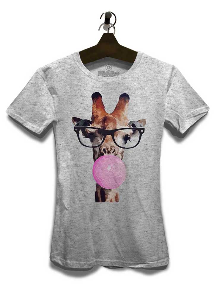 giraffe-bubblegum-damen-t-shirt grau-meliert 3