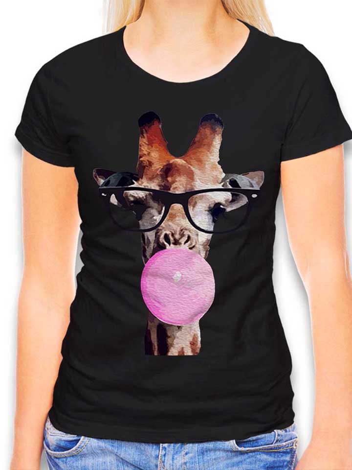giraffe-bubblegum-damen-t-shirt schwarz 1