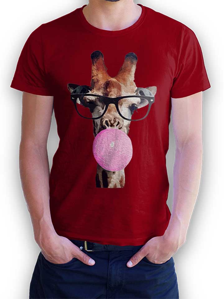 Giraffe Bubblegum T-Shirt maroon M