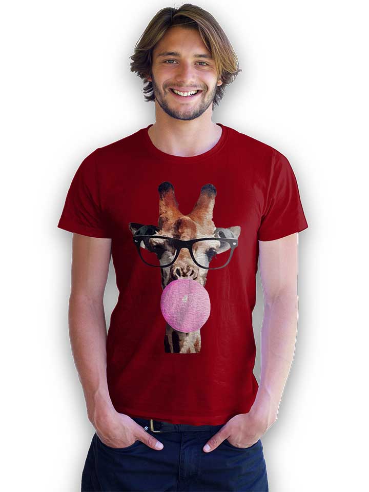 giraffe-bubblegum-t-shirt bordeaux 2