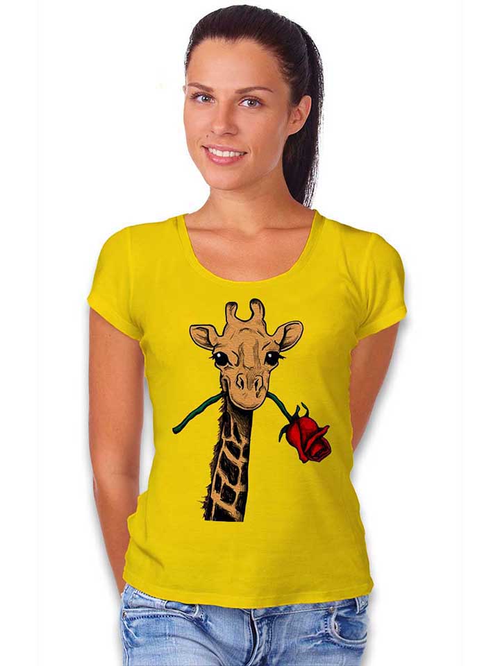 giraffe-rose-damen-t-shirt gelb 2
