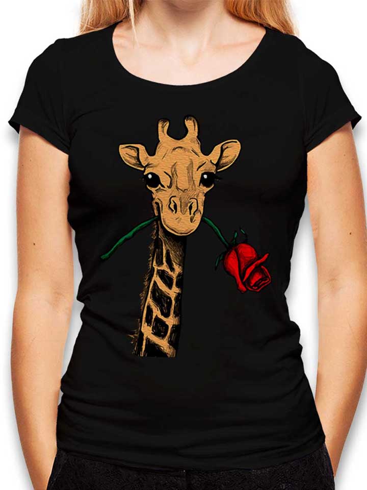 Giraffe Rose T-Shirt Donna nero XL
