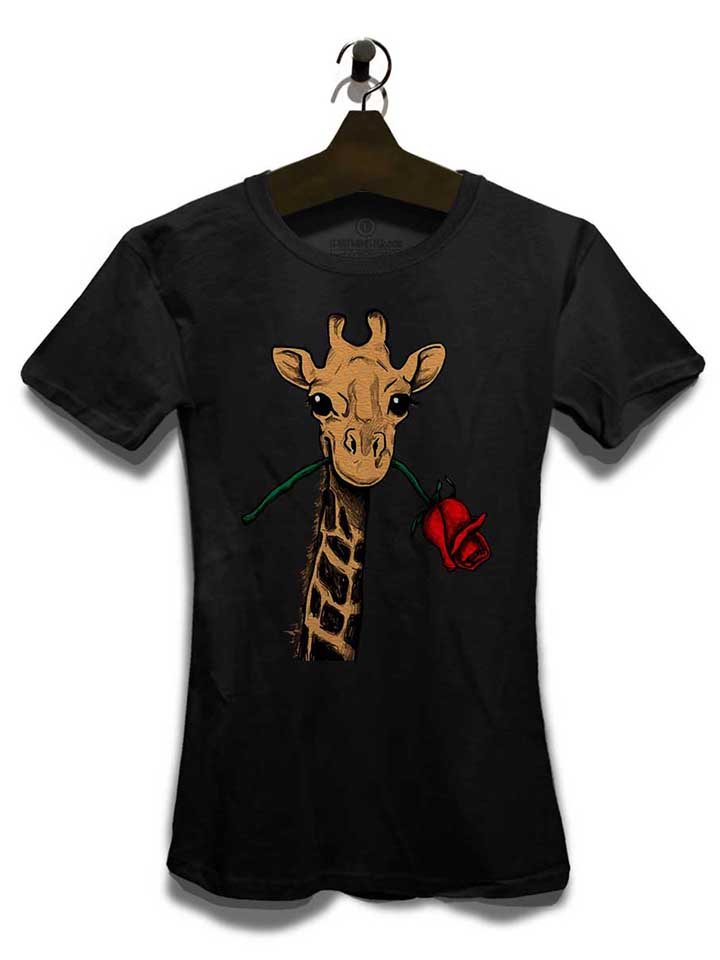 giraffe-rose-damen-t-shirt schwarz 3