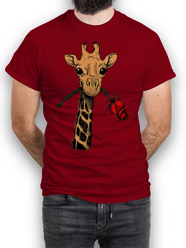 giraffe-rose-t-shirt bordeaux 1