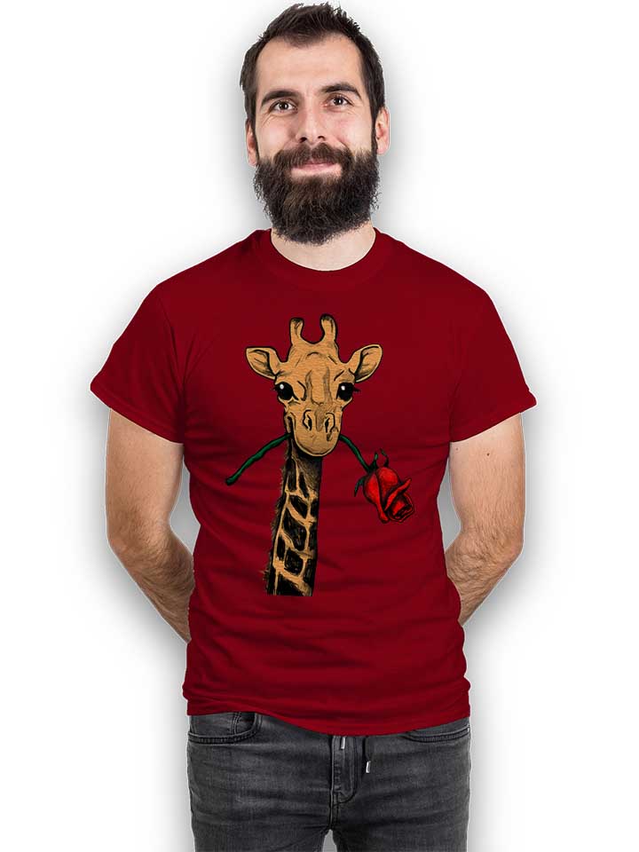 giraffe-rose-t-shirt bordeaux 2