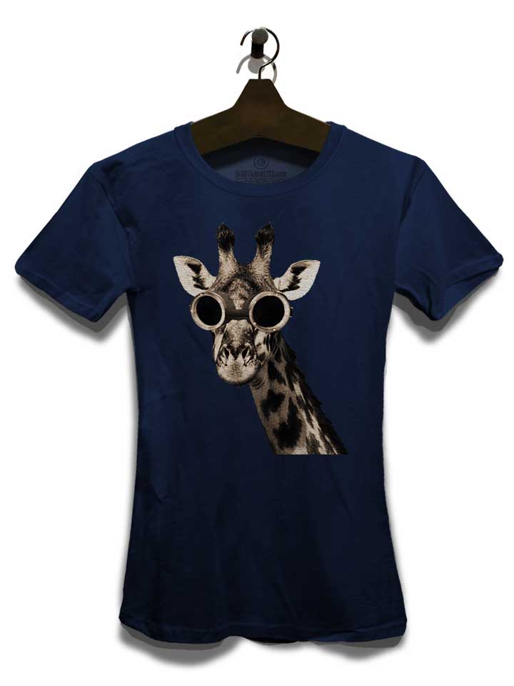 giraffe-with-sunglas-damen-t-shirt dunkelblau 3