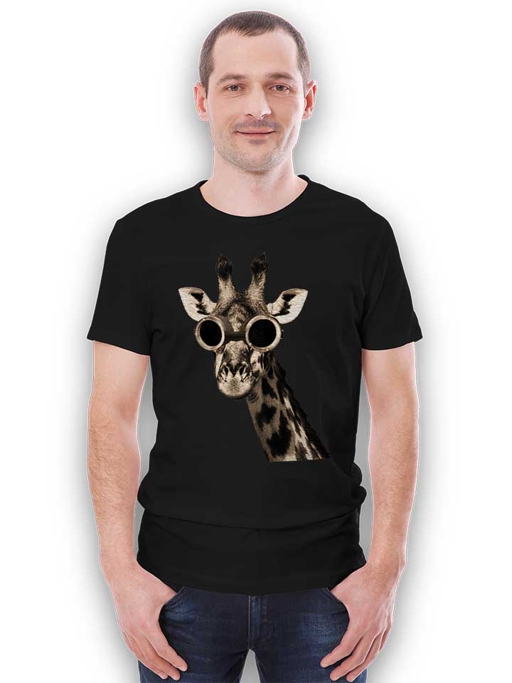 giraffe-with-sunglas-t-shirt schwarz 2