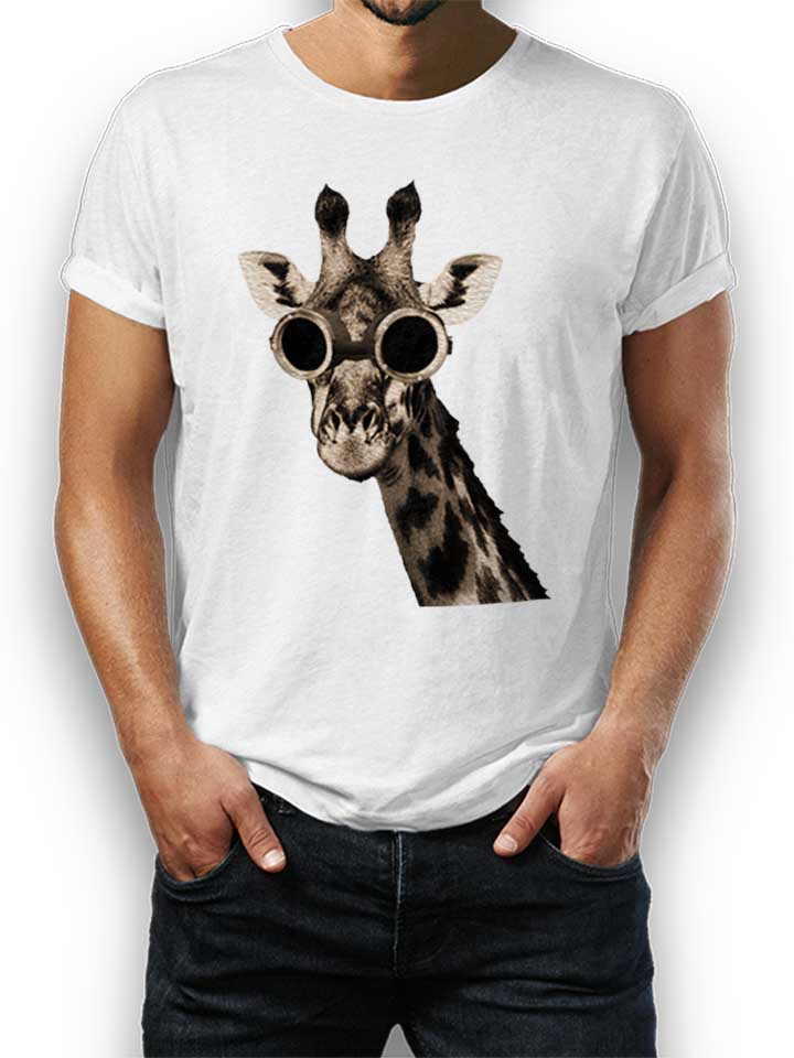 Giraffe With Sunglas Kinder T-Shirt weiss 110 / 116