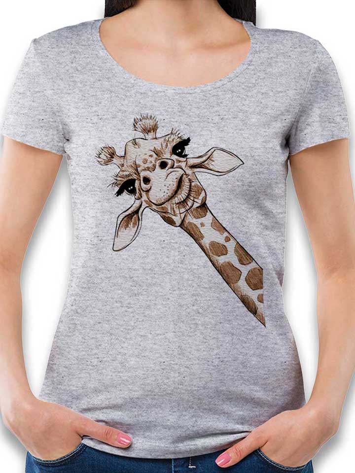 giraffe-damen-t-shirt grau-meliert 1